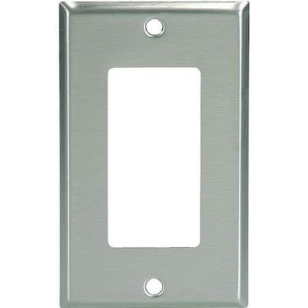 93401 Wallplate, 412 In L, 234 In W, 1 Gang, Stainless Steel, Brushed Satin